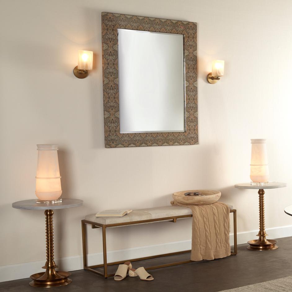 Rorschach Wall Mirror, Gray and Cream Lacquer by Jamie Young