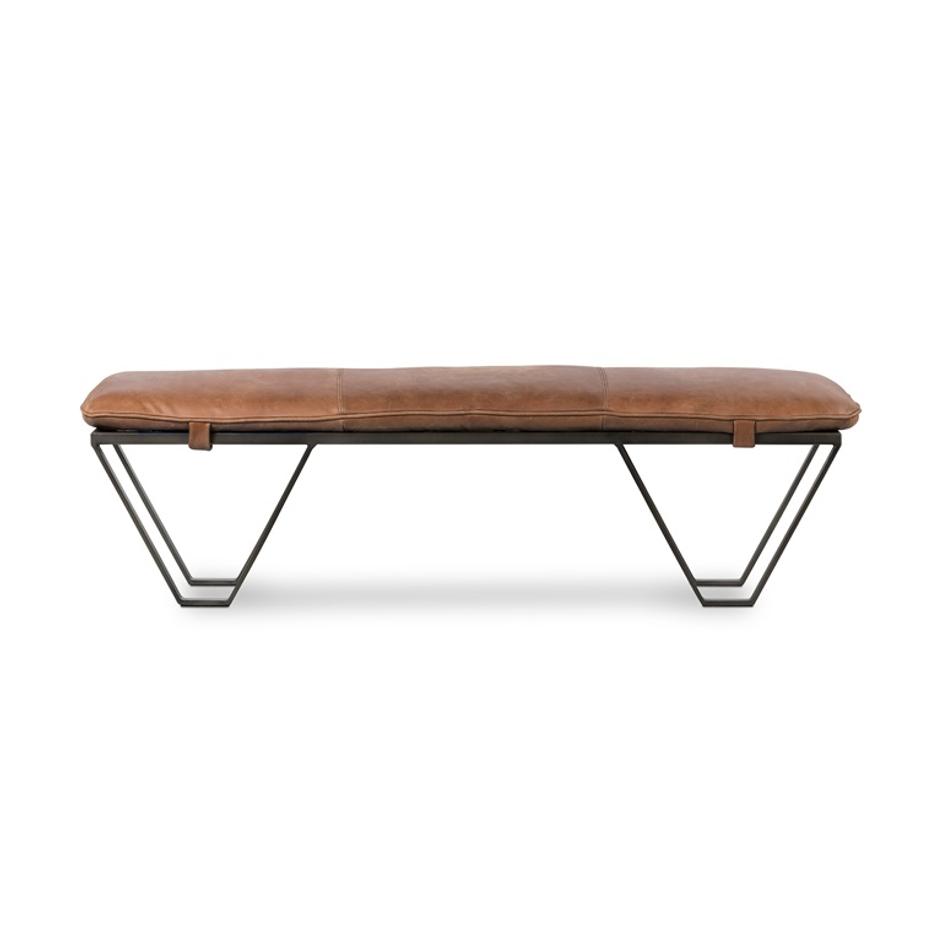Darrow Bench In Palermo Cognac by FOUR HANDS