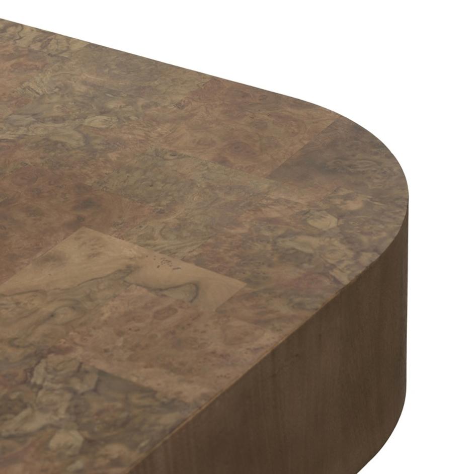 Blanco Coffee Table In Warm Umber Burl by FOUR HANDS