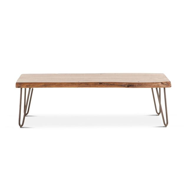 Vail Acacia Wood Live Edge Coffee Table in Walnut Finish by Home Trends & Design