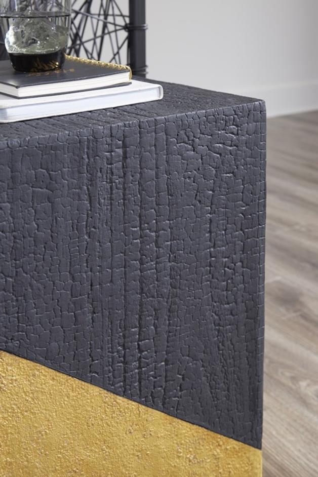 Scorched Side Table, Black and Gold Leaf by Phillips Collection