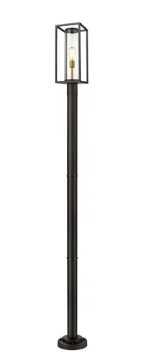 Dunbroch 1 Light Outdoor Post Mounted Fixture in Deep Bronze + Outdoor Brass Finish by Z-Lite