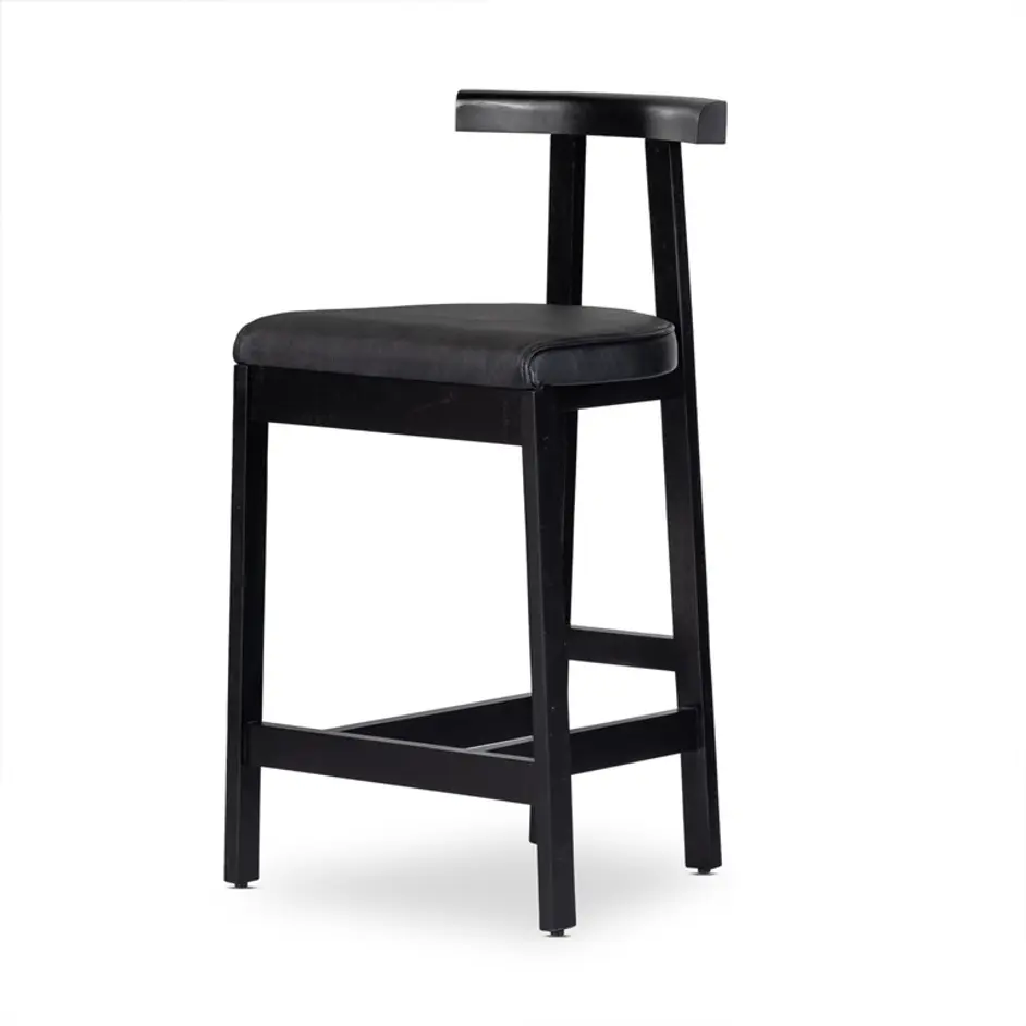 Tex Stool In Black Rosa Morada by FOUR HANDS