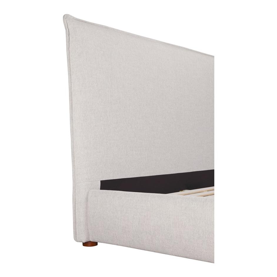 LUZON KING BED TALL HEADBOARD LIGHT GREY by Moes Home