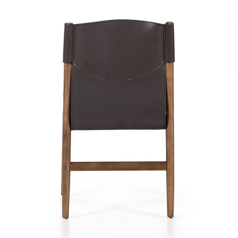 Lulu Armless Dining Chair In Espresso Leather by FOUR HANDS