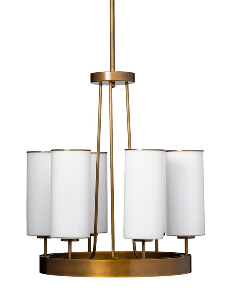 Kingdom Glass 6-Light Chandelier, Antique Brass by Jamie Young