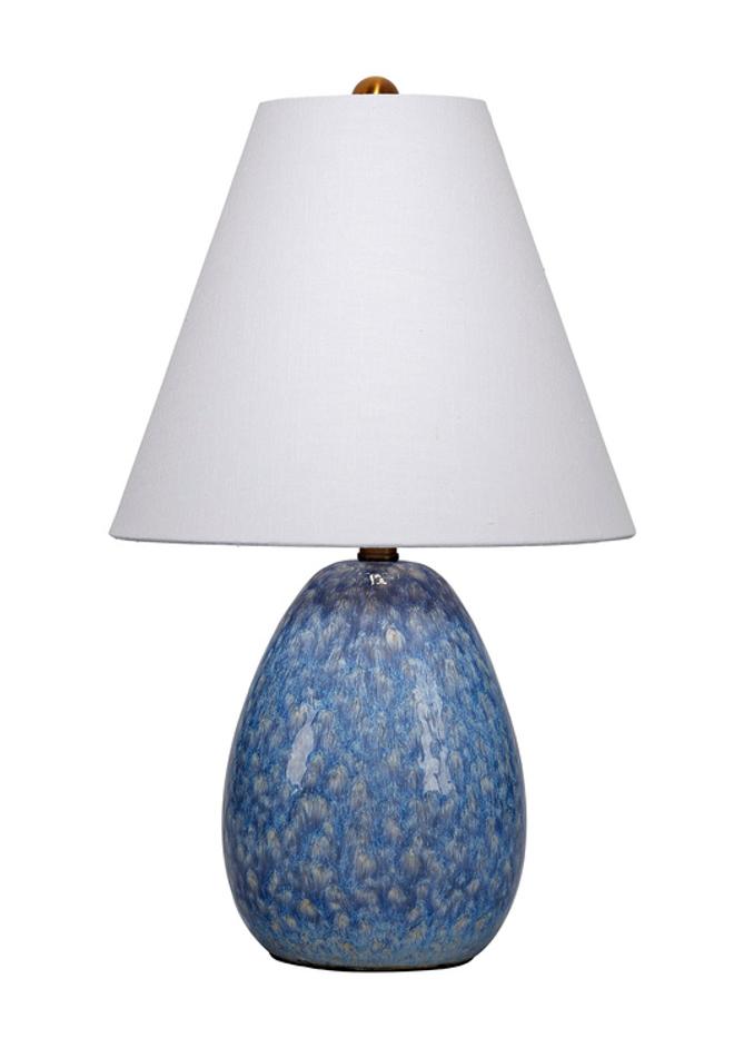 Raindrop Ceramic Table Lamp with Linen Shade, Blue by Jamie Young