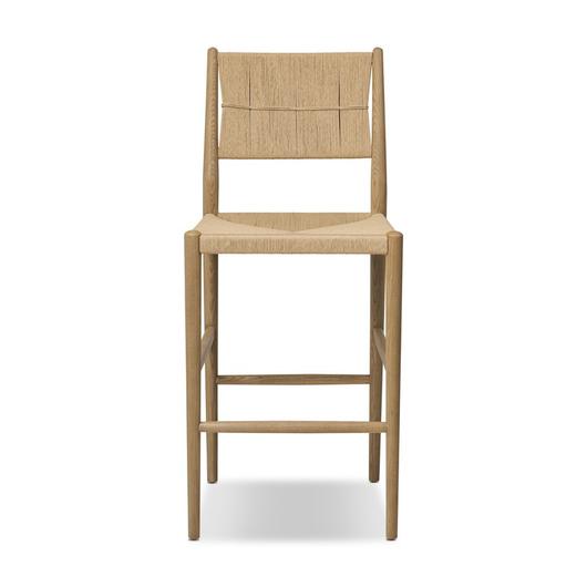 Dara Bar Stool In Toasted Ash And Natural Paper Cord by Four Hands