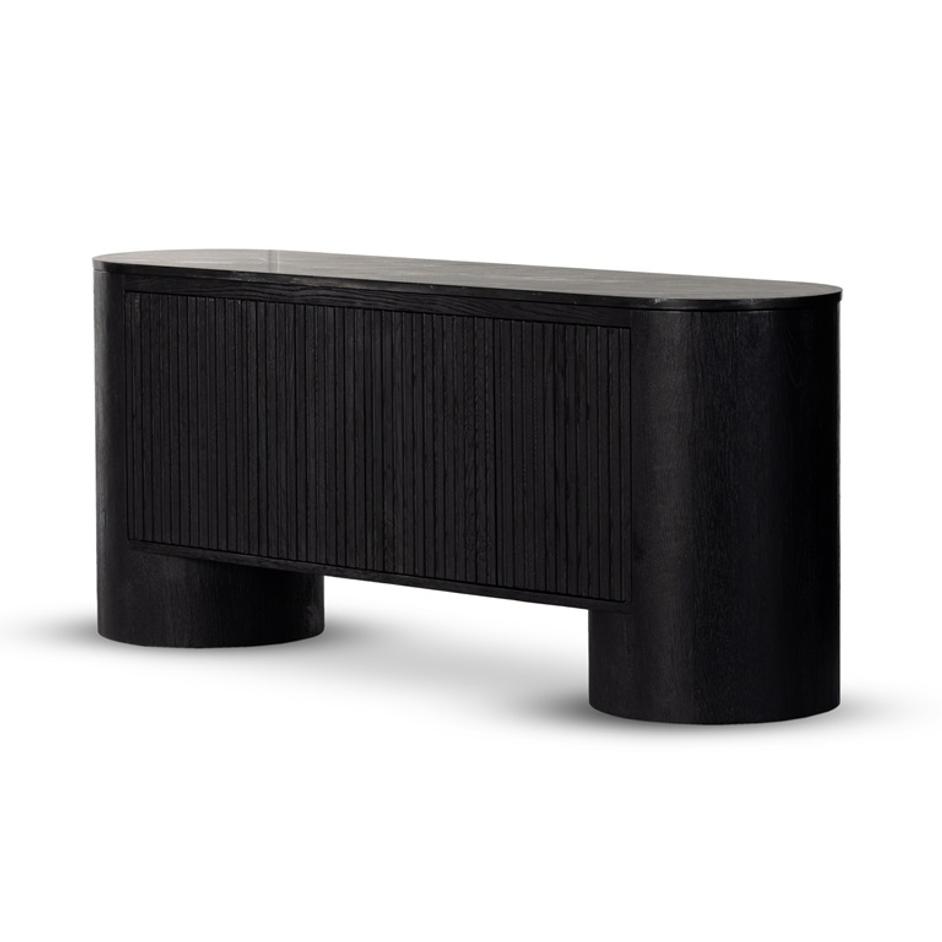 Giovani Media Console In Black Marble by FOUR HANDS