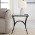 Alayna Black Metal & Glass End Table by Uttermost