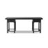 Avedon Desk In Aged Black Oak And Aged Black Oak Veneer And Brass Patina by Four Hands