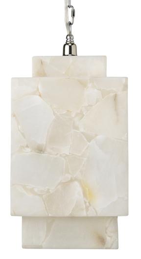 Borealis Alabaster Cube 1-Light Pendant by Jamie Young
