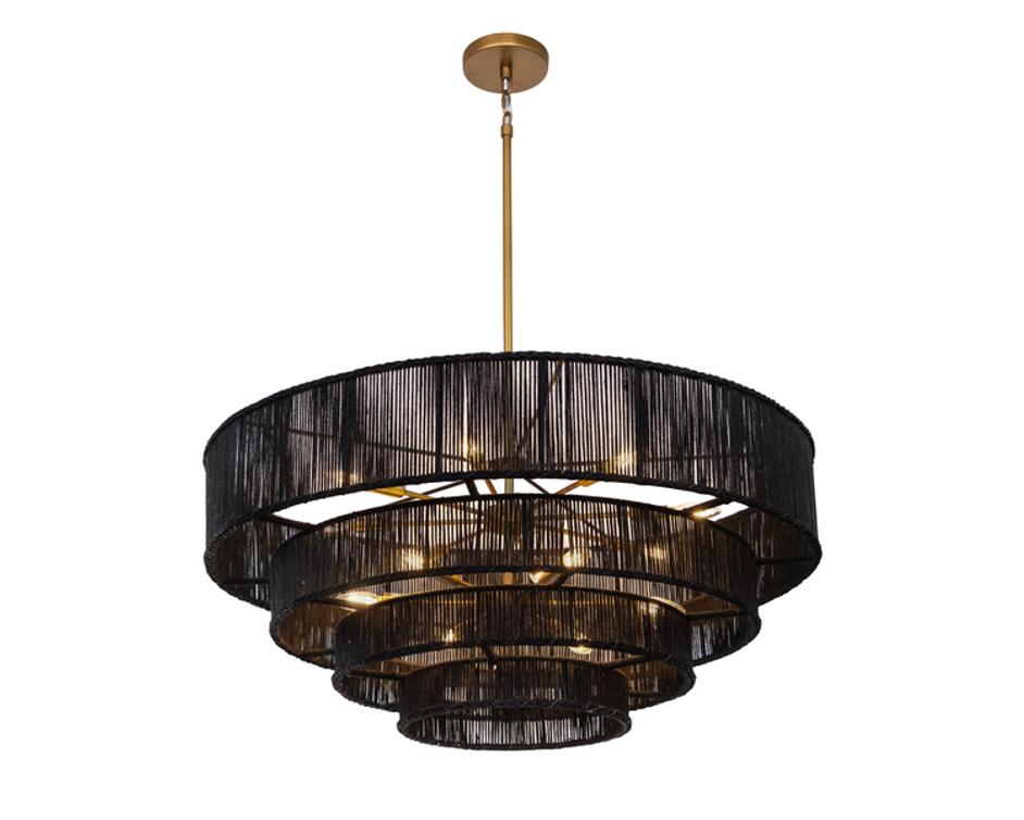 LUMINA CHANDELIER - BLACK JUTE by Sunpan