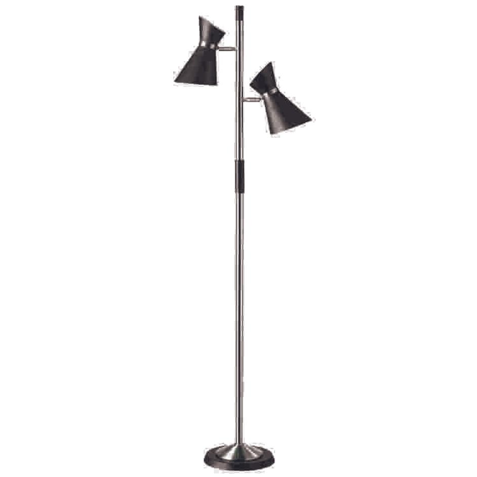 2LT Floor Lamp w/ Black Shade, PC by Dainolite