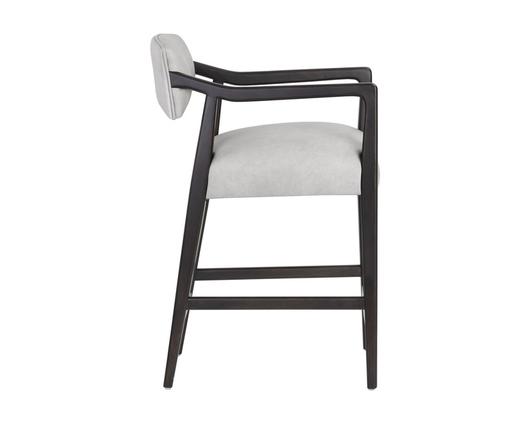 KEAGAN COUNTER STOOL - SALOON LIGHT GREY LEATHER by Sunpan