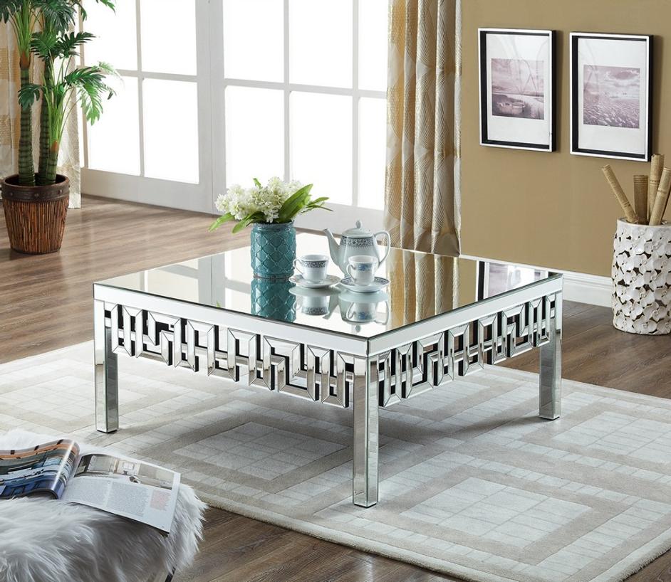 Hugo Coffee Table In Mirrored by Meridian Furniture