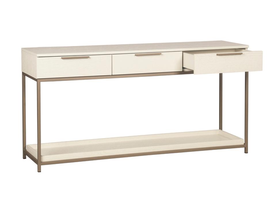 REBEL CONSOLE TABLE WITH DRAWERS - CHAMPAGNE GOLD - CREAM by Sunpan