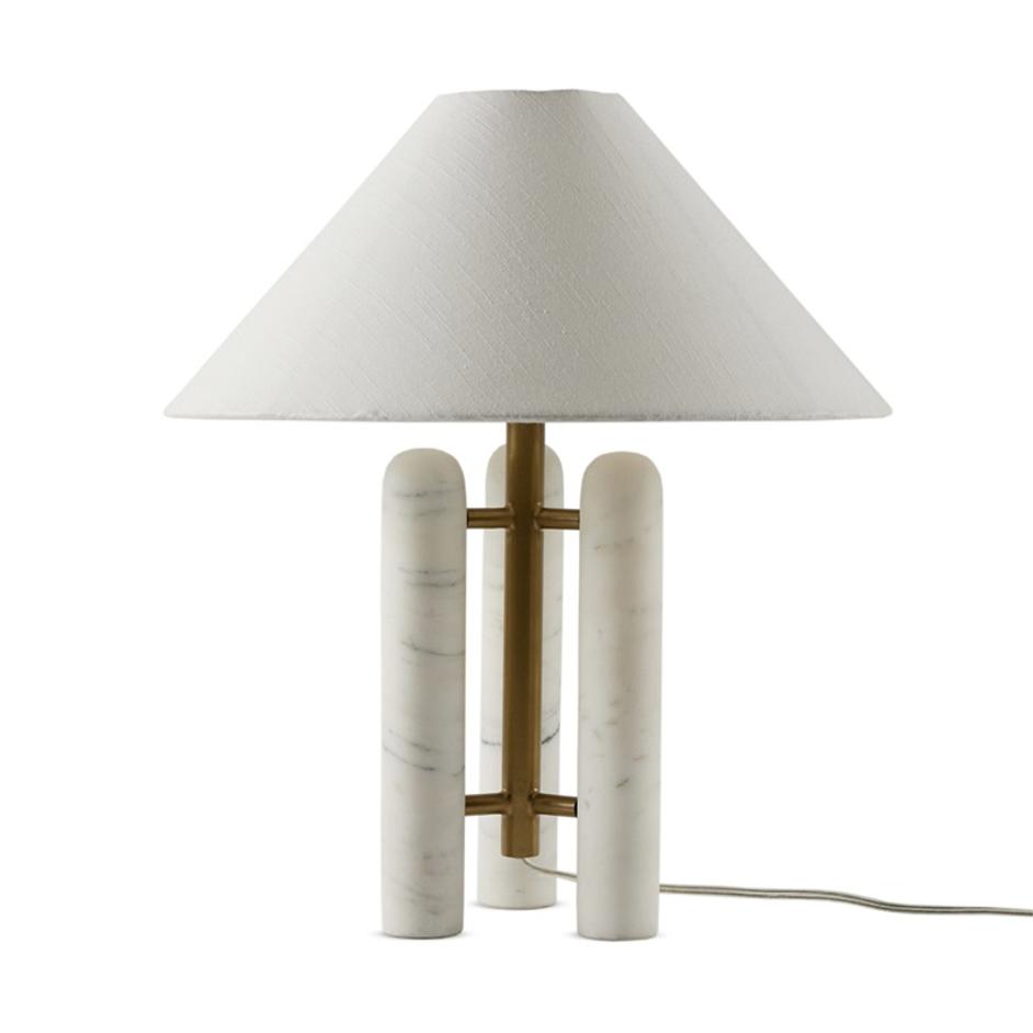 Medici Table Lamp In Chrcl And White Mrbl by FOUR HANDS