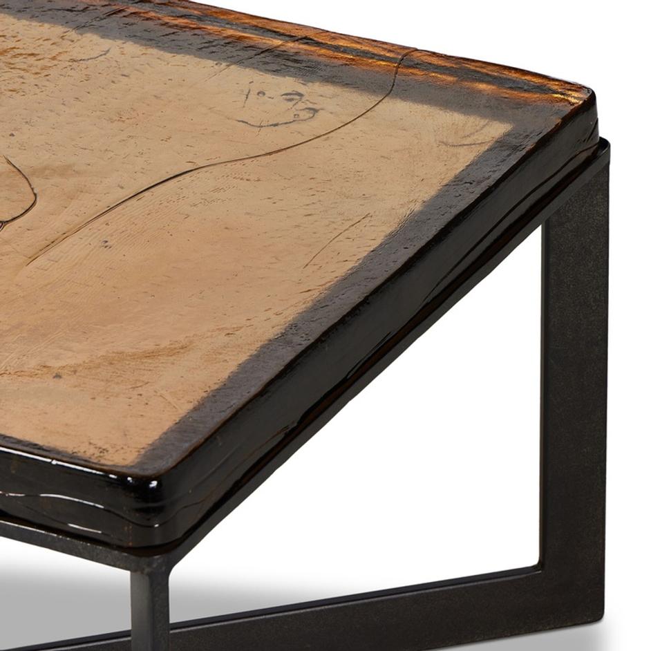 Lennie Cast Glass Bunching Table - Amber Cast Glass by Four Hands