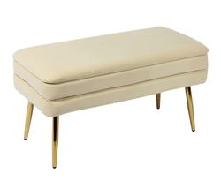 Ziva Cream Velvet Storage Bench by tov furniture
