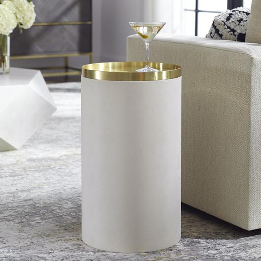 Circuit Brass & White Accent Table by Uttermost