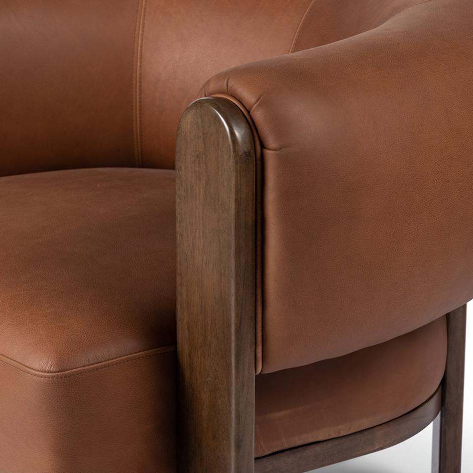Ira Chair In Brickhouse Cognac by FOUR HANDS
