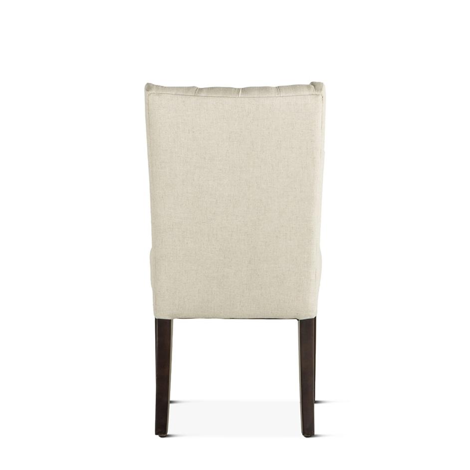 Lara Off-White Linen Dining Chair with Dark Walnut Legs by Home Trends & Design