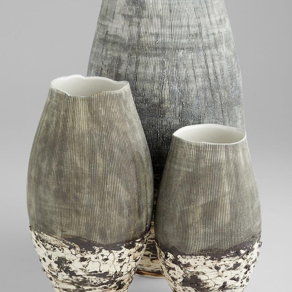 Calypso Vase | Off White | Brown - Small by Cyan Design