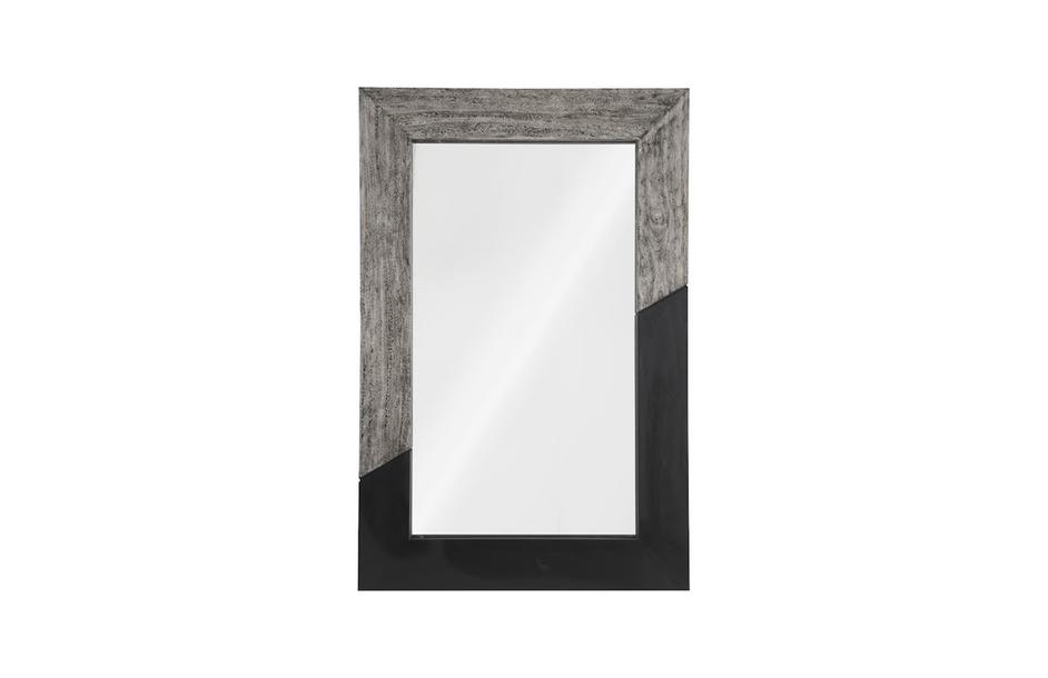 Geometry Wood Mirror, Gray Stone, Black by PHILLIPS COLLECTION