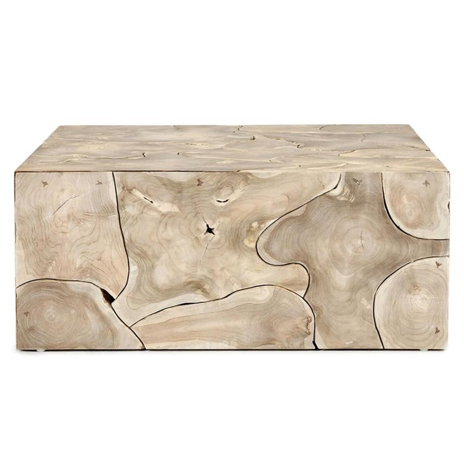 Sorrento 40" Square Coffee Table Bleached by Classic Home