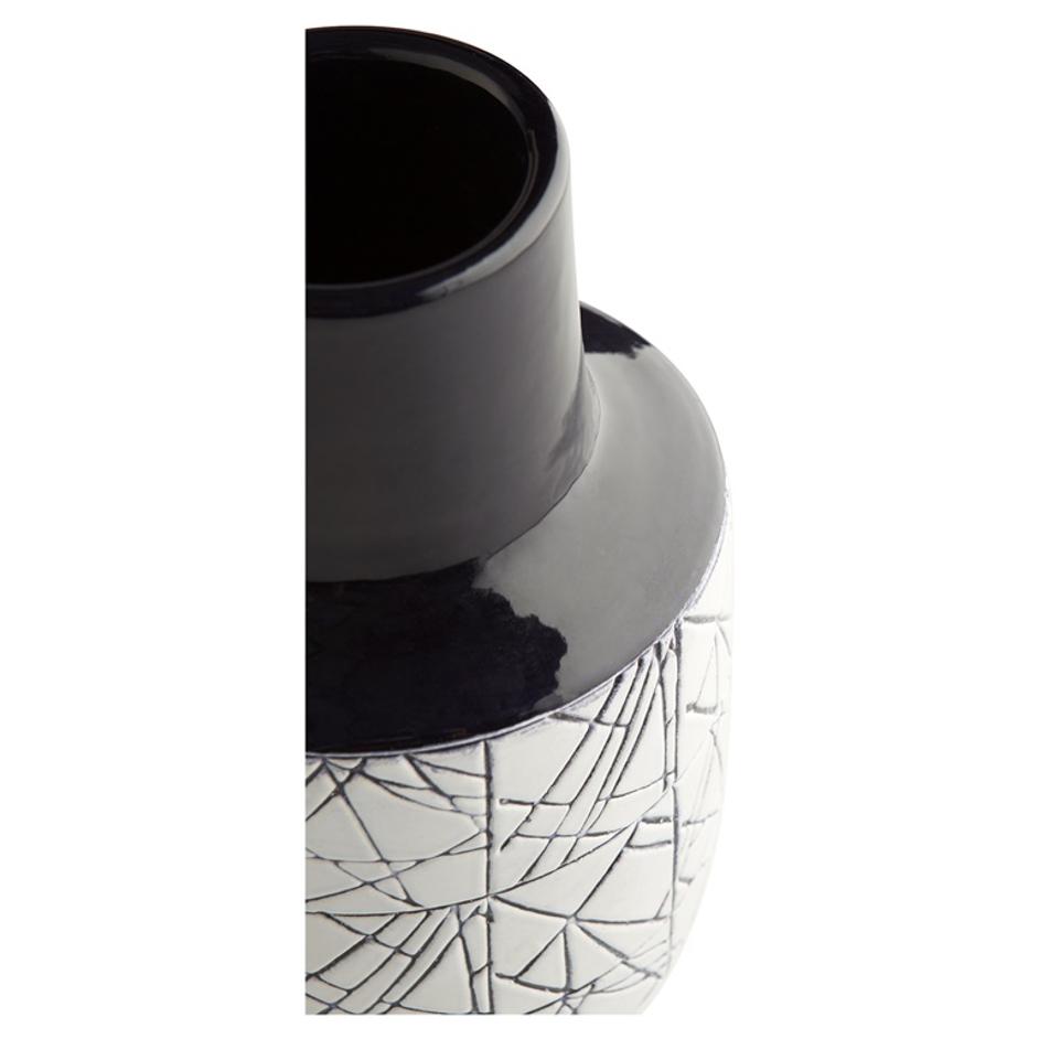 Medium Dark Zenith Vase in Blue and White by Cyan Design