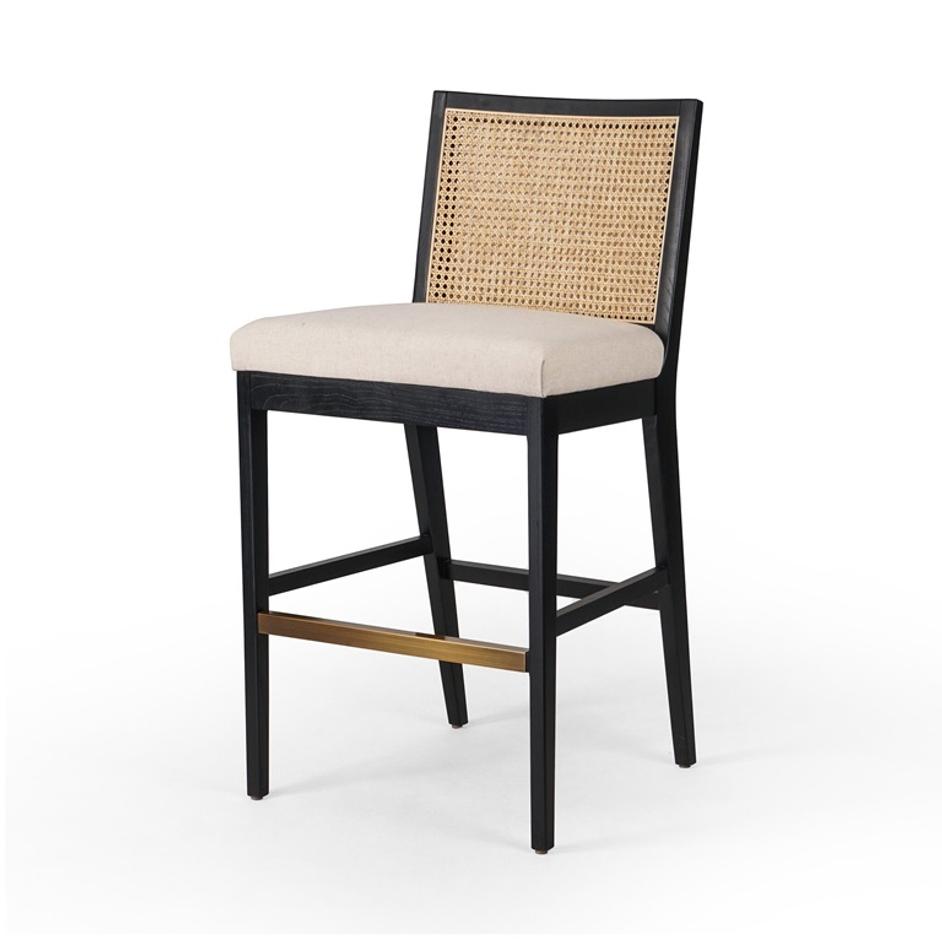 Antonia Cane Armless Bar + Counter Stool - Savile Flax by Four Hands