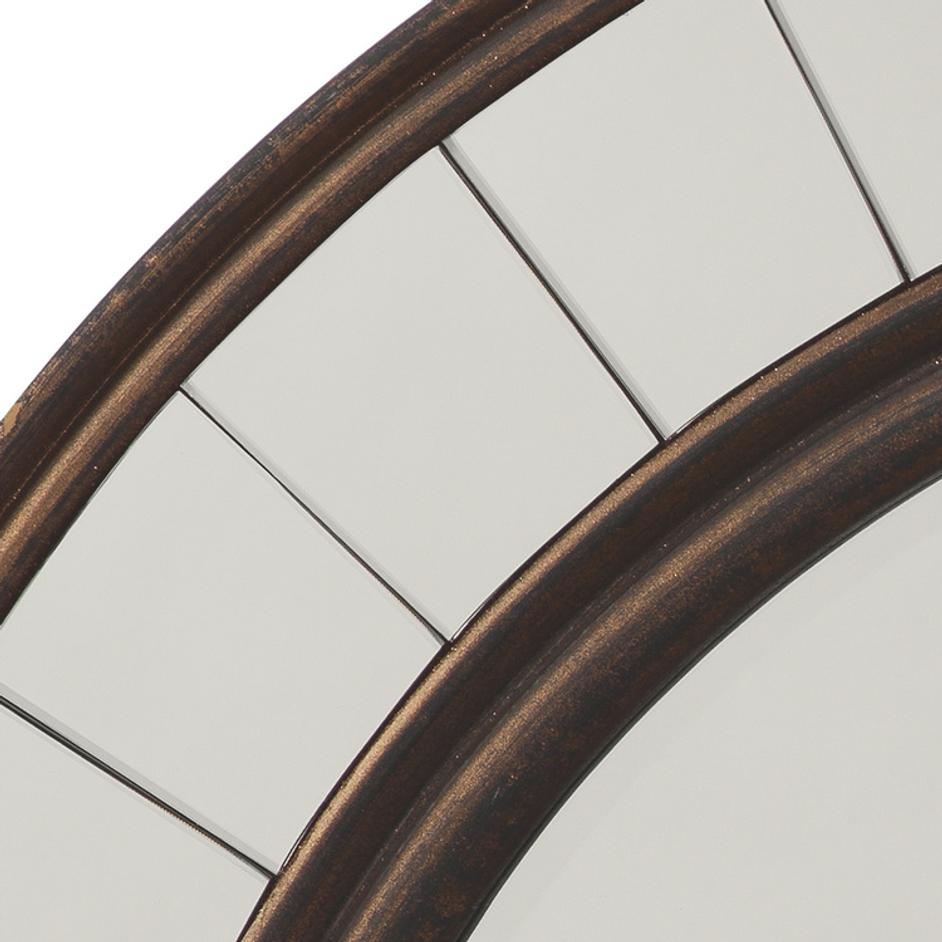 Coltrane Wood Round Wall Mirror, Antique Bronze by Jamie Young