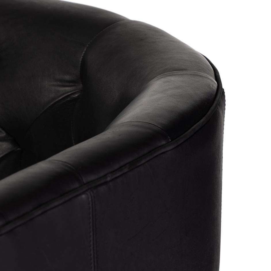 Hanover Swivel Chair In Heirloom Black by FOUR HANDS