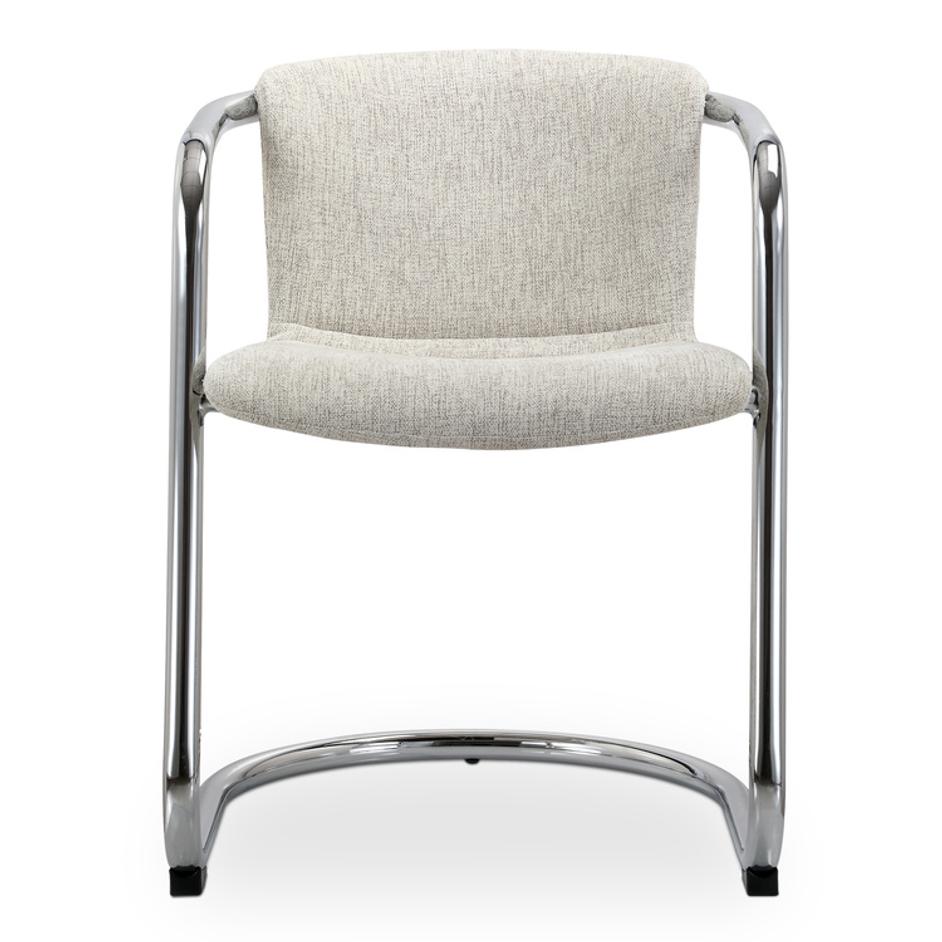 Freeman Chrome Frame Dining Chair Blended Cream - Set Of Two by Moes Home