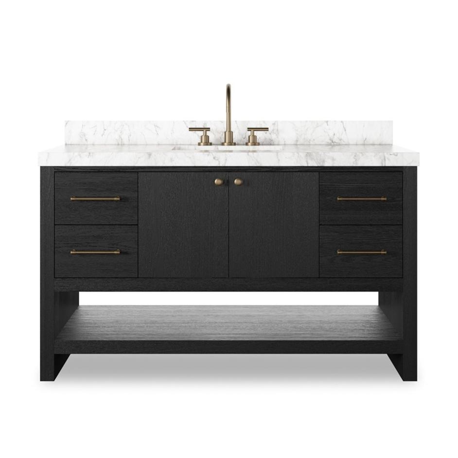 Anthem Single Wide Vanity - Black Wash Oak Veneer by Four Hands