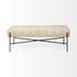 Avery II 55L x 17W Off White Upholstered Seat With Metal Base Accent Bench by Mercana