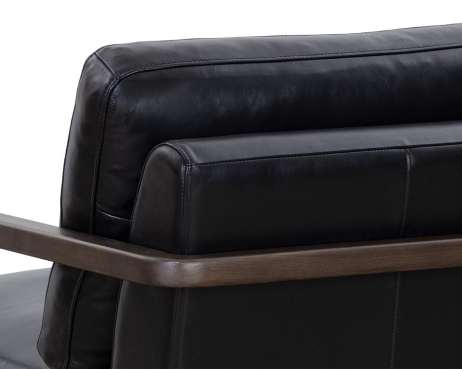 CASTELL SWIVEL LOUNGE CHAIR - BROWN - CORTINA BLACK LEATHER by Sunpan