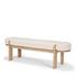 Sohan Light Brown Elm Wood w/ Oatmeal Fabric Bench by Mercana