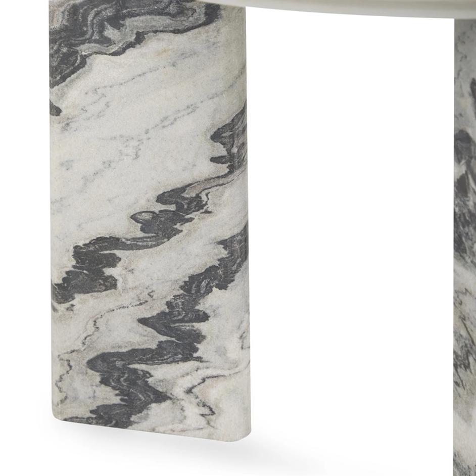 Zora Marble Round End Table by Classic Home