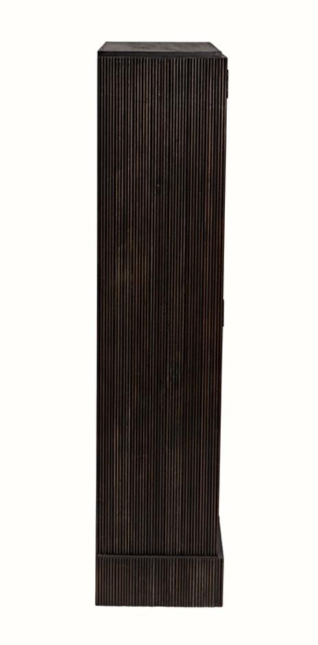 Noho Hutch in Mahogany, Hand-Rubbed Black with Light Brown Accents by Noir Furniture