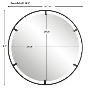 Cashel Round Iron Mirror by Uttermost