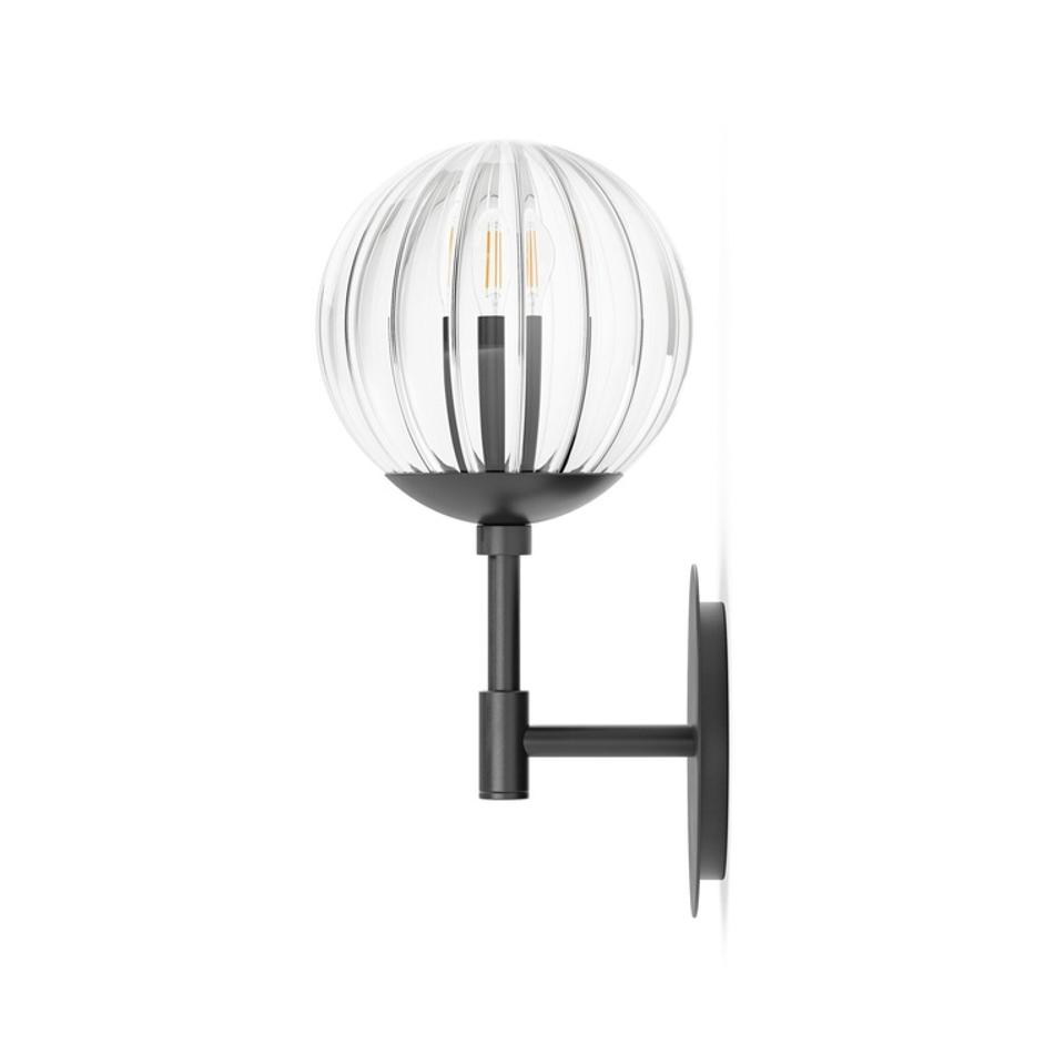 Sunset Sconce In Black Gunmetal And Clear Ribbon Glass by Four Hands