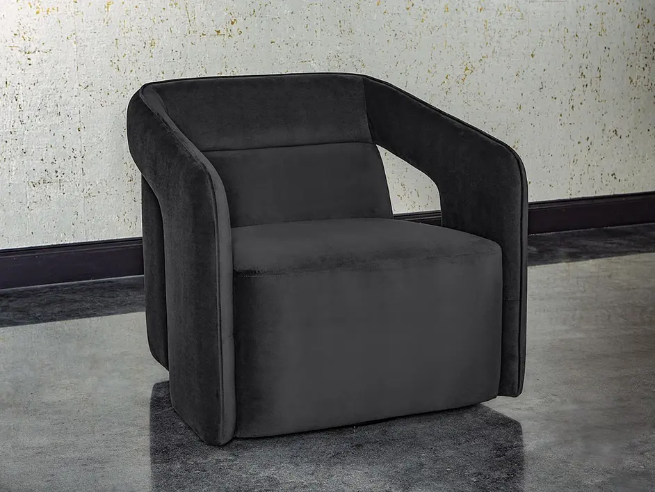 Kendrick Swivel Chair - Abbington Black by Sunpan