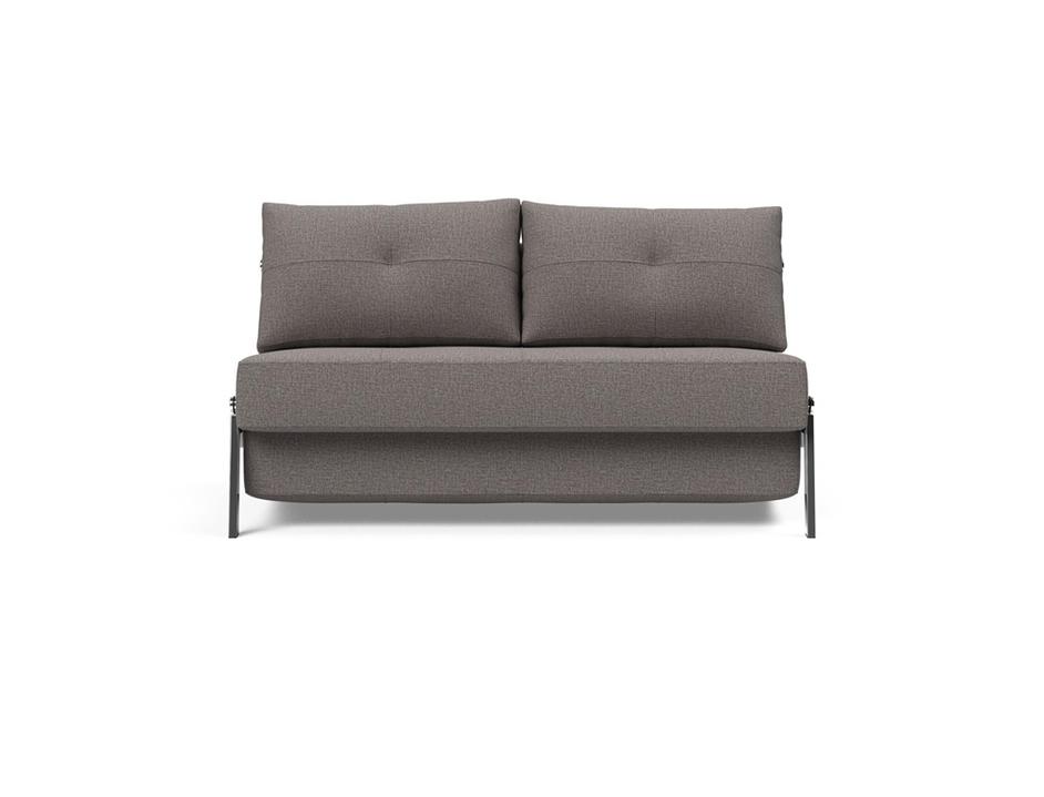 CUBED FULL SOFA BED in MIXED DANCE GREY FABRIC WITH Chrome legs 521 by INNOVATION USA