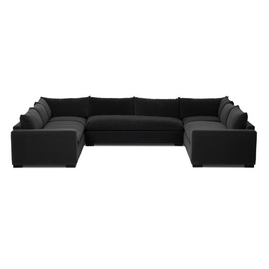Grant 5 Piece Sectional With Arms In Crypton Henry Charcoal And Espresso by Four Hands