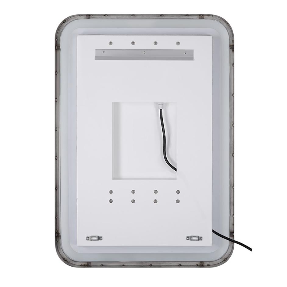 Crofton Lighted Black Large Mirror by Uttermost