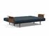 RECAST PLUS SOFABED W/ARMS in NIST BLUE FABRIC WITH Dark wood LEGS 515 by INNOVATION USA