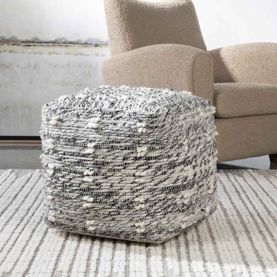 Narol Gray Pouf by Uttermost