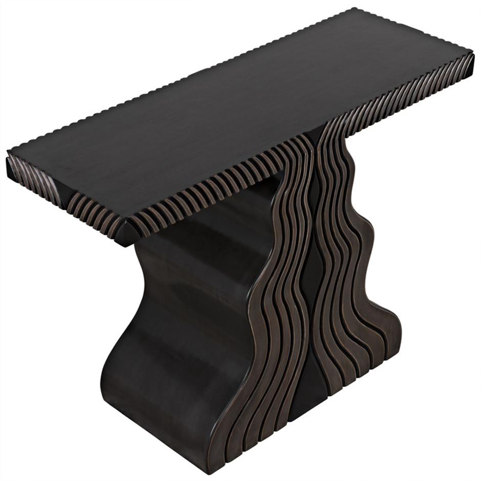 Ray Mahogany and Veneer Console in Pale with Light Brown Highlights by Noir Furniture